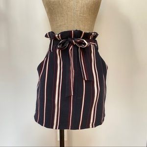 Lush Paper Bag Waist Tie Mini Skirt